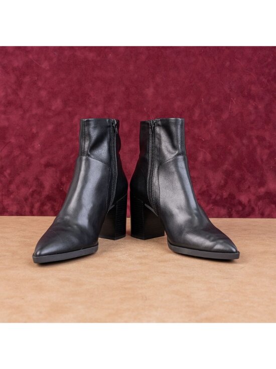 DARING-2 Jeffrey Campbell Ankle Bootie Jeffrey Campbell Women Faux Black Leather Pointy toe Party Zip Ankle Boots sz 9